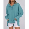 image:imageANRABESS Sweatshirt for Women Oversized Casual Fall Henley Pullover TopLake Green