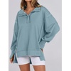 image:imageANRABESS Sweatshirt for Women Oversized Casual Fall Henley Pullover TopLight Grey Blue