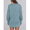 image:imageANRABESS Sweatshirt for Women Oversized Casual Fall Henley Pullover TopLight Grey Blue