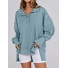image:imageANRABESS Sweatshirt for Women Oversized Casual Fall Henley Pullover TopLight Grey Blue