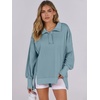image:imageANRABESS Sweatshirt for Women Oversized Casual Fall Henley Pullover TopLight Grey Blue