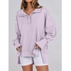 image:imageANRABESS Sweatshirt for Women Oversized Casual Fall Henley Pullover TopLight Purple