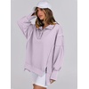 image:imageANRABESS Sweatshirt for Women Oversized Casual Fall Henley Pullover TopLight Purple
