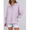 image:imageANRABESS Sweatshirt for Women Oversized Casual Fall Henley Pullover TopLight Purple
