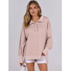 image:imageANRABESS Sweatshirt for Women Oversized Casual Fall Henley Pullover TopPink