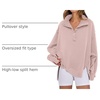image:imageANRABESS Sweatshirt for Women Oversized Casual Fall Henley Pullover TopPink