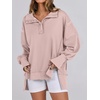 image:imageANRABESS Sweatshirt for Women Oversized Casual Fall Henley Pullover TopPink