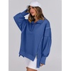 image:imageANRABESS Sweatshirt for Women Oversized Casual Fall Henley Pullover TopRoyal Blue