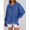 image:imageANRABESS Sweatshirt for Women Oversized Casual Fall Henley Pullover TopRoyal Blue