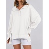 image:imageANRABESS Sweatshirt for Women Oversized Casual Fall Henley Pullover TopWhite