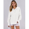 image:imageANRABESS Sweatshirt for Women Oversized Casual Fall Henley Pullover TopWhite
