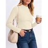 image:imageANRABESS Women Mock Neck Thermal Tops Fall Long Sleeve ShirtsBeige