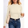 image:imageANRABESS Women Mock Neck Thermal Tops Fall Long Sleeve ShirtsBeige