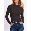 image:imageANRABESS Women Mock Neck Thermal Tops Fall Long Sleeve ShirtsDeep Brown