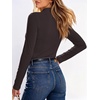 image:imageANRABESS Women Mock Neck Thermal Tops Fall Long Sleeve ShirtsDeep Brown