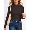 image:imageANRABESS Women Mock Neck Thermal Tops Fall Long Sleeve ShirtsDeep Brown