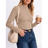 image:imageANRABESS Women Mock Neck Thermal Tops Fall Long Sleeve ShirtsKhaki
