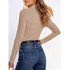 image:imageANRABESS Women Mock Neck Thermal Tops Fall Long Sleeve ShirtsKhaki