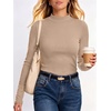 image:imageANRABESS Women Mock Neck Thermal Tops Fall Long Sleeve ShirtsKhaki