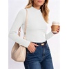 image:imageANRABESS Women Mock Neck Thermal Tops Fall Long Sleeve ShirtsWhite
