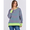 image:imageANRABESS Women Oversized Lightweight Sweatshirts Fall Long Sleeve ShirtsPink Green