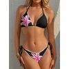 image:imageANRABESS Women Triangle Bikini Sets String Tie Two Piece Bathing SuitsLily Flowers Black