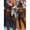 image:imageANRABESS Womens 2 Piece Outfits 2026 Fall Lounge Matching SetDark Brown