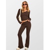 image:imageANRABESS Womens 2 Piece Outfits 2026 Fall Lounge Matching SetDark Brown