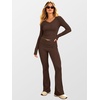 image:imageANRABESS Womens 2 Piece Outfits 2026 Fall Lounge Matching SetDark Brown