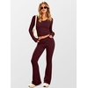 image:imageANRABESS Womens 2 Piece Outfits 2026 Fall Lounge Matching SetDeep Red