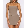 image:imageANRABESS Womens 2 Piece Skirt Sets Sexy Bodycon Going Out Mini Club DressesCamel