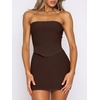 image:imageANRABESS Womens 2 Piece Skirt Sets Sexy Bodycon Going Out Mini Club DressesCoffee