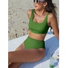 image:imageANRABESS Womens High Waisted Bikini Sets Square Neck Two Piece SwimsuitsArmy Green