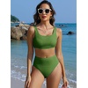 image:imageANRABESS Womens High Waisted Bikini Sets Square Neck Two Piece SwimsuitsArmy Green