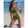image:imageANRABESS Womens High Waisted Bikini Sets Square Neck Two Piece SwimsuitsArmy Green