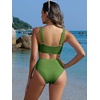 image:imageANRABESS Womens High Waisted Bikini Sets Square Neck Two Piece SwimsuitsArmy Green