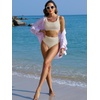 image:imageANRABESS Womens High Waisted Bikini Sets Square Neck Two Piece SwimsuitsBeige
