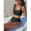 image:imageANRABESS Womens High Waisted Bikini Sets Square Neck Two Piece SwimsuitsBlack