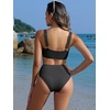 image:imageANRABESS Womens High Waisted Bikini Sets Square Neck Two Piece SwimsuitsBlack