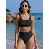 image:imageANRABESS Womens High Waisted Bikini Sets Square Neck Two Piece SwimsuitsBlack