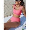 image:imageANRABESS Womens High Waisted Bikini Sets Square Neck Two Piece SwimsuitsCoral Pink