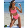 image:imageANRABESS Womens High Waisted Bikini Sets Square Neck Two Piece SwimsuitsCoral Pink