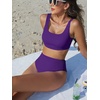 image:imageANRABESS Womens High Waisted Bikini Sets Square Neck Two Piece SwimsuitsDark Purple