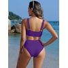 image:imageANRABESS Womens High Waisted Bikini Sets Square Neck Two Piece SwimsuitsDark Purple