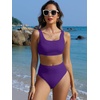image:imageANRABESS Womens High Waisted Bikini Sets Square Neck Two Piece SwimsuitsDark Purple