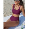 image:imageANRABESS Womens High Waisted Bikini Sets Square Neck Two Piece SwimsuitsFuchsia