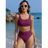 image:imageANRABESS Womens High Waisted Bikini Sets Square Neck Two Piece SwimsuitsFuchsia