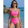 image:imageANRABESS Womens High Waisted Bikini Sets Square Neck Two Piece SwimsuitsHot Pink