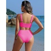 image:imageANRABESS Womens High Waisted Bikini Sets Square Neck Two Piece SwimsuitsHot Pink