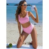 image:imageANRABESS Womens High Waisted Bikini Sets Square Neck Two Piece SwimsuitsLight Pink